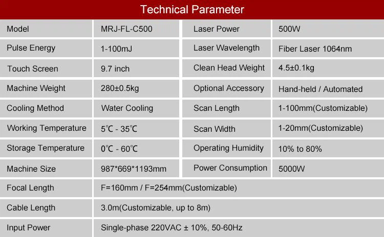 MRJ-Laser 500w laser rust remover for sale